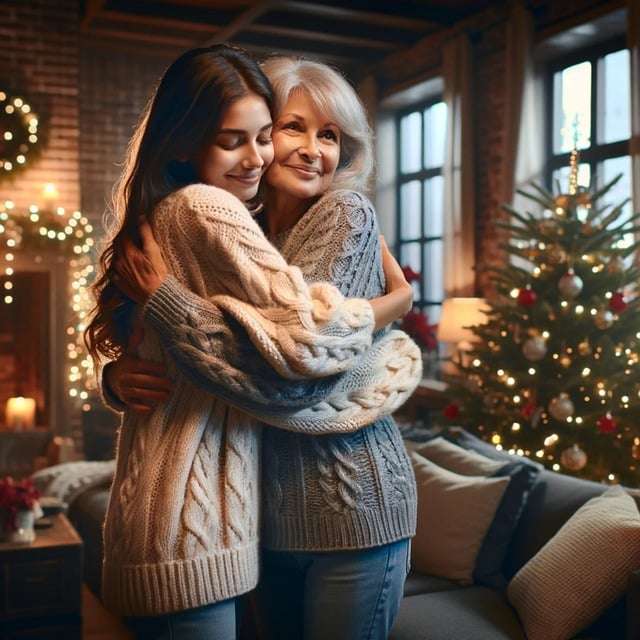 mother daughter embrace