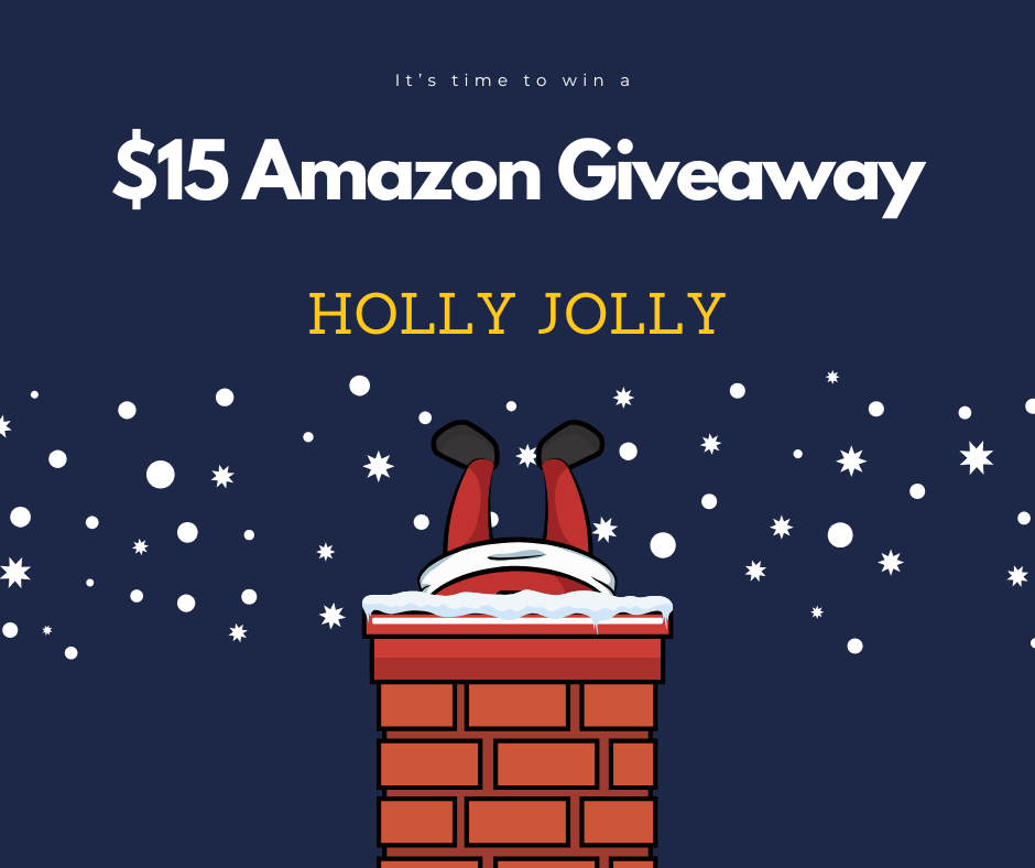 Holly Jolly $15 Amazon Gift Card Giveaway with Santa in the chimney