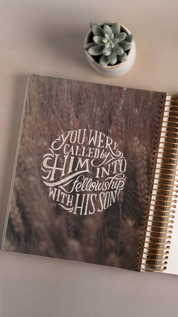 interior page with Christian words
