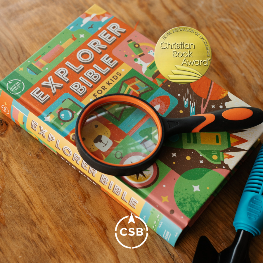 Explorer Bible with magnifying glass